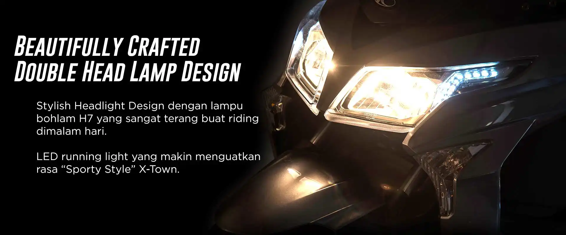 X-Town 250i Head Lamp kymco x-town 250i detail fitur